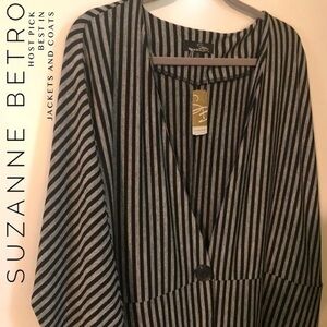 Suzanne Betro, 3X, One-Button, Long Jacket